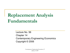 Replacement Analysis Fundamentals: Engineering Economics