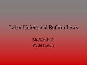 Labor Unions and Reform Laws