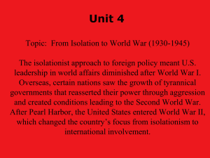Unit 4 Chapter 2 United States Involvement in World War II Power