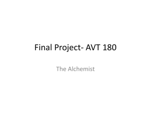 The Alchemist Story Map Project Concept - AVT 180