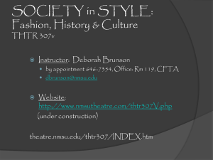 Society in Style: Fashion, History & Culture Course Syllabus