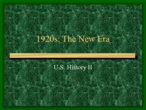 1920s: The New Era