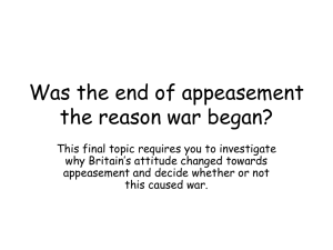 End of Appeasement - Coatbridge High School