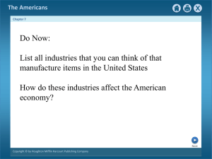 The Americans: Chapter 7 - Regional Economies & Nationalism