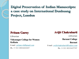 Digital Preservation of Indian Manuscripts: IDP Case Study