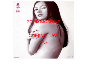 Criminal Law Book I: Definitions & Theories