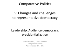 Representative Democracy: Challenges & Transformations