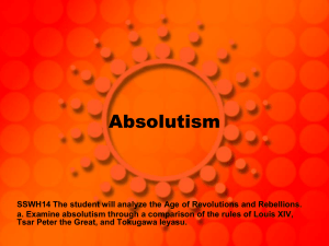Absolutism WH14a - Wayne County Public Schools