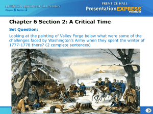 American Revolution: A Critical Time - Valley Forge & Saratoga