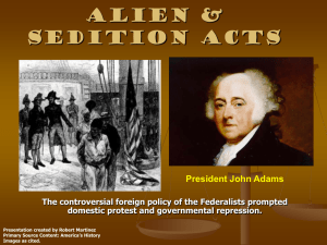 Alien & Sedition Acts: Adams, Jefferson & 1800 Election