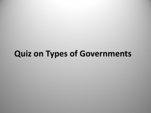 PPT Types of Government Quiz