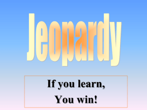 OAT 8th Grade Jeopardy Game