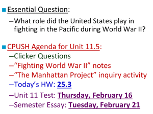 US in the Pacific: WWII Presentation