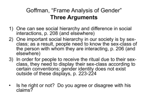 Goffman's Frame Analysis of Gender: Key Arguments