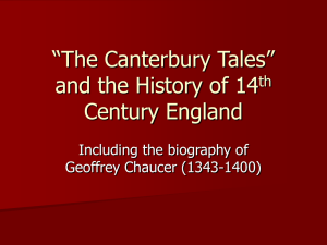 Canterbury Tales & 14th Century England: Chaucer's Tales