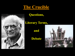 The Crucible: Questions, Literary Terms, and Debate