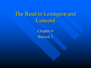 The Road to Lexington and Concord