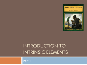 Intrinsic Elements in Literature: An Introduction