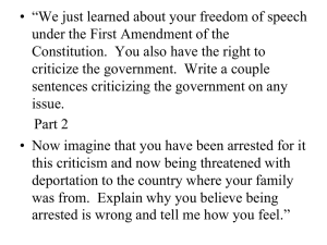 First Amendment & Alien/Sedition Acts Worksheet