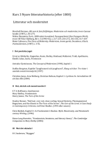 Fördjupningskurs Litteratur och modernitet