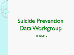 Suicide Prevention Data Workgroup Meeting: 8/23/2012