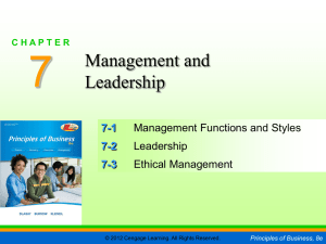 Management and Leadership Principles Presentation