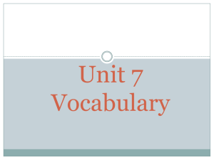 Unit 7 Vocabulary