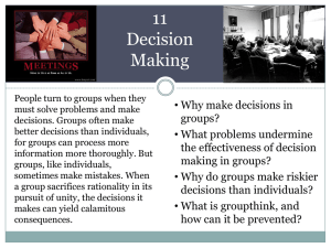 Decision Making in Groups: Overcoming Pitfalls & Groupthink
