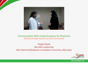 Communication Skills for Physicians: Simulation Training
