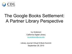 Google Books Settlement: A Library Perspective