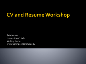 CV and Resume - University Writing Center