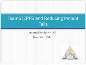 TeamSTEPPS and Reducing Patient Falls