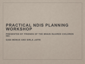 Practical NDIS workshop - Friends of Brain Injured Children