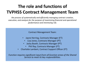 The role and functions of TVPHSS Contract Management Team