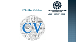 Making a CV - StartIn - Entrepreneurship Cell