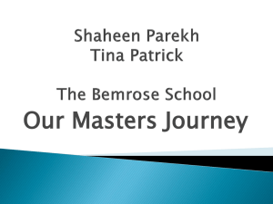 Our Masters Journey: Education Presentation