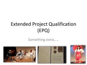 Extended Project Qualification (EPQ)
