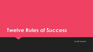 Twelve Rules of Success