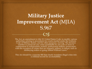 Military Justice Improvement Act