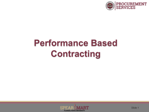 Performance Based Contracting: A Guide