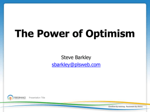 The Power of Optimism: Presentation on Positive Thinking