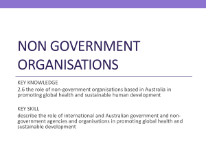 2.6 The role of NGOs