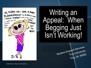 Writing an Appeal: When Begging is Just Not Enough
