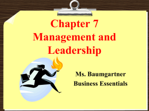 Management and Leadership: Business Essentials Presentation