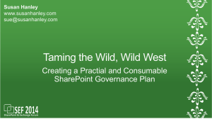 Creating a Practical and Consumable Governance Plan