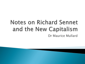 Notes on Richard Sennet and the New Capitalism