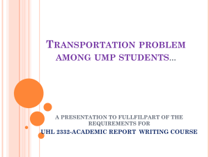 Transportation problem among ump students