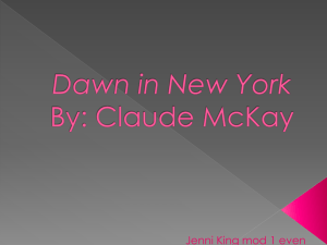 Dawn in New York: Claude McKay Poem Analysis