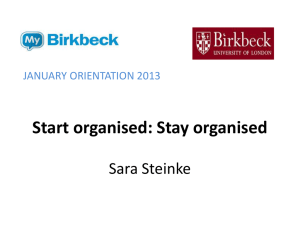 Getting Organised
