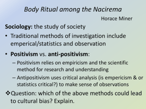 Nacirema Body Ritual: Sociology & Cultural Bias